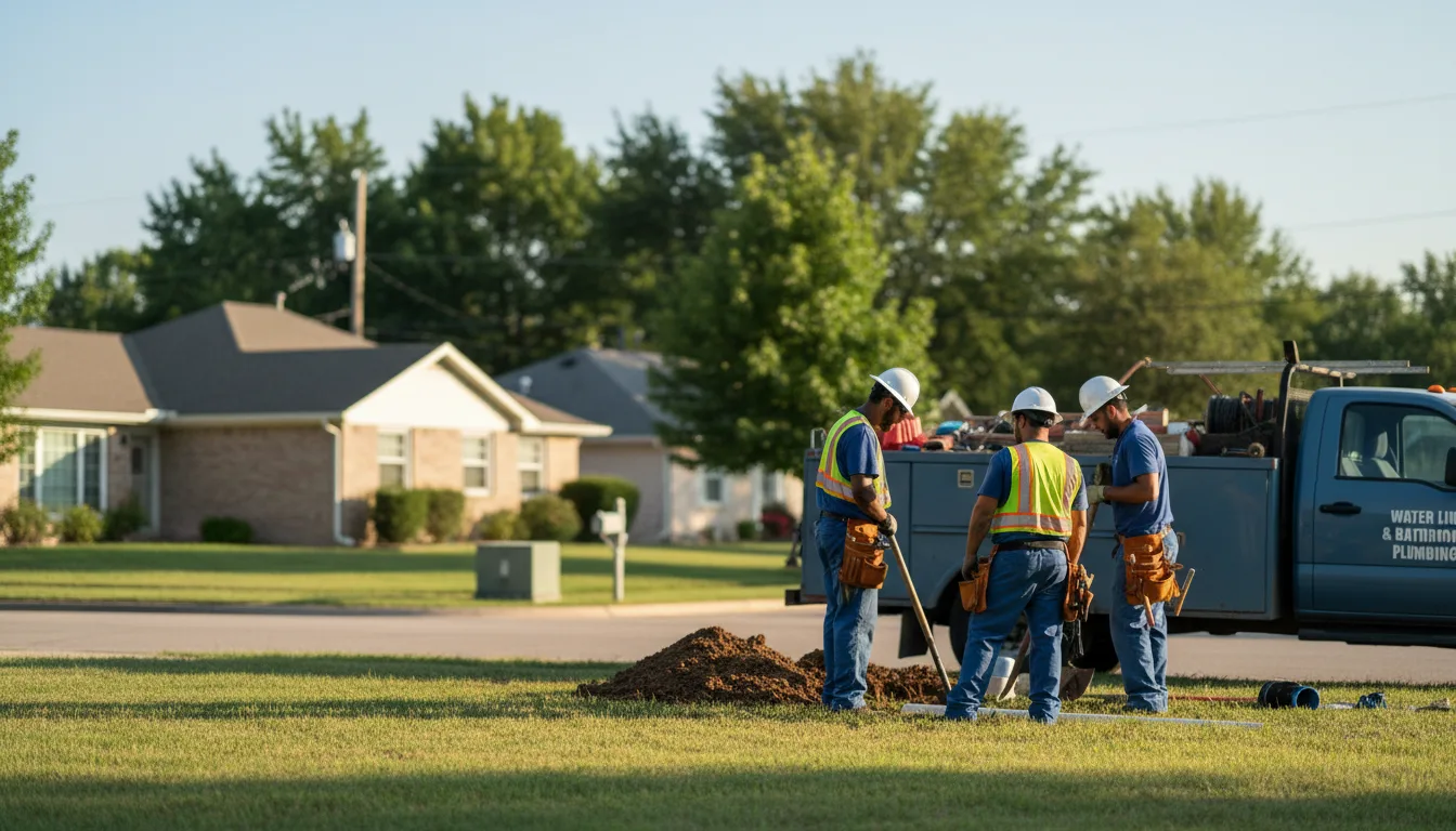 Residential water line and bathroom plumbing service in Downingtown, PA